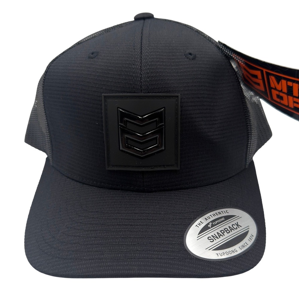 MTN OPS Echo Black Trucker Hat Yupoong Snapback Mesh Back Logo Cap OSFM NEW